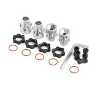 Compatible avec Traxxas pour Slash pour Rustler 1/10 2WD 4X4 2WD 4X4 RC, Pièces De Voiture en Métal, Roue Cannelée De 12mm À 17mm, Adaptateur De Moyeu Hexagonal détachées RC(Black)