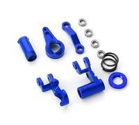 Compatible avec Traxxas pour Slash pour Rustler pour Hoss pour VXL RC Car Upgrade Parts Manivelles De Direction en Métal Drag Link Servo Saver Set Pièces détachées RC(Type B Blue)