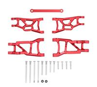 Compatible avec Traxxas pour Slash pour VXL Nitro pour Slash pour Raptor 1/10 RC Pièces Détachées pour Voiture Kit De Bras De Suspension Avant Et Arrière en Métal détachées RC(Red)