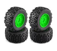 Compatible avec TRAXXAS pour Sledge pour ARRMA pour KRATON pour Outcast pour Tamiya pour HSP 1/7 1/8 RC pour Monster Stunt Truck 170mm 3.8" Pneu Voiture RC Pneus Jante(Green)