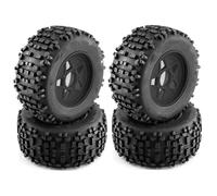 Compatible avec TRAXXAS pour Sledge pour ARRMA pour KRATON pour Outcast pour Tamiya pour HSP 1/7 1/8 pour Monster Stunt Truck 4 Pièces Pneu 170mm 3.8" Voiture RC Pneus Jante(Black)