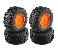 Compatible avec TRAXXAS pour Sledge pour ARRMA pour KRATON pour Outcast pour Tamiya pour HSP 1/7 1/8 RC pour Monster Stunt Truck 170mm 3.8" Pneu Voiture RC Pneus Jante(Yellow)