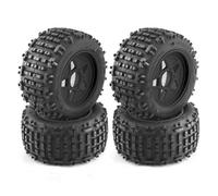 Compatible avec TRAXXAS pour Sledge pour E-Revo pour ARRMA pour KRATON pour Outcast 1/8 1/10 RC Car 4 Pc Pneu De Camion 152 Mm avec Roue Hexagonale 12 Mm Roue Voiture RC(Black)