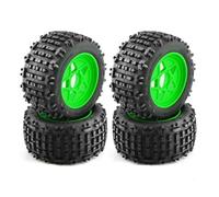 Compatible avec TRAXXAS pour Sledge pour E-Revo pour ARRMA pour KRATON pour Outcast 1/8 1/10 RC Car 4 Pc Pneu De Camion 152 Mm avec Roue Hexagonale 12 Mm Roue Voiture RC(Green)