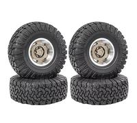 Compatible avec Traxxas pour TRX4 D90 D110 pour Axial pour SCX10 1/10 RC Voiture sur Chenilles 120mm 1.9 "Jante De Roue en Métal Beadlock Jeu De Pneus en Caoutchouc RC Voiture Pneus