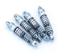 Compatible avec Traxxas pour TRX4M pour Bronco pour Defender D90 D110 1/18 Pièces De Voiture Radiocommandée pour Chenilles 4 Amortisseurs Avant Et Arrière en Métal Amortisseur RC(Silver)