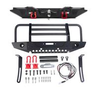 Compatible avec TRX-4 1/10 RC, Pièces De Mise À Niveau De Voiture sur Chenilles, Accessoires De Pare-Chocs Avant Et Arrière en Métal avec Lumières RC Pièces D'auto