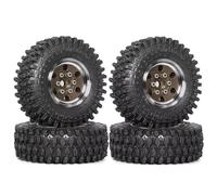 Compatible avec TRX4M pour SCX24 1/18 1/24 RC, Pièces De Mise À Niveau, Accessoires De Voiture sur Chenilles, 4 Pièces, 55Mm, 1.0 Pouces, Pneu De Roue À Billes en Métal Roue Voiture RC(Brown)