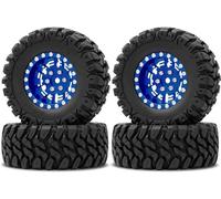 Compatible avec TRX4M pour SCX24 pour FCX24 1/24 1/18 RC Voiture sur Chenilles 1.2 Pouces Roues Beadlock 7mm Jantes À Décalage Négatif Pneus en Caoutchouc Roue Voiture RC(Color2)
