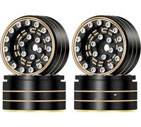 Compatible avec TRX4M pour SCX24 pour Gladiator pour Deadbolt 1.0 Roues Beadlock en Laiton Jantes À Décalage Négatif 1/18 1/24 Voiture sur Chenilles RC Pneu Caoutchouc RC