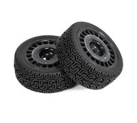 Compatible avec TT-01 TT-02 XV-01 PTG2 DF-03 TA06 pour HPI WR8 RC Rallye Pièces De Voiture Course Pneu en Caoutchouc Collé 12 Mm sur Roues De Pneu De Route Voiture RC Pneus Jante(Black,B)