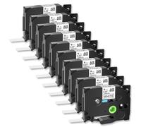 Compatible avec Tze TZ 211 Noir sur des imprimantes de Ruban laminé Blanches 10 Pack 6 mm L ABEL t