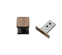 Compatible avec une serrure invisible simple face for porte de chambre en bois de noyer, poignée de porte intérieure cachée(Matte Black)