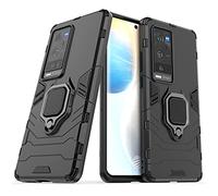Compatible avec Vivo X60 Pro Plus Coque, Anneau de Support Téléphone Voiture Magnétique Bague 360 Étui de Protection (Noir)