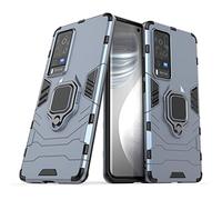 Compatible avec Vivo X60 Pro, Vivo X60s Coque, Anneau de Support Téléphone Voiture Magnétique Bague 360 Étui de Protection (Bleu Marine)