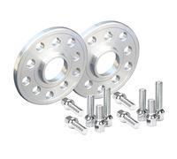 Compatible avec VW Pour Golf 2 pièces entretoises roue PCD 5 * 100 5 * 112 CB 57,1mm M14 x 1,5 adaptateur moyeu pneu joint entretoises roue cales Hubcentric auto Élargisseurs voie(Silver,15mm)