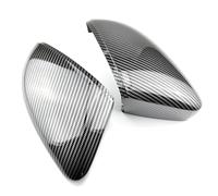 Compatible avec VW pour POLO MK5 6R 2009 2010 2011 2012 2013 Noir brillant et aspect carbone Noir Couvercle de rétroviseur Boîtier de capuchon de rétroviseur latéral Coques rétroviseur(Carbon black)