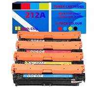 Compatible avec W2120A W2121A W2123A W2122A Toner Pack 4 Couleurs Environ 5 500/4 500 Pages avec Puce pour HP Color LaserJet Enterprise MFP M578c M578dn M578f M554dn M555dn M555x