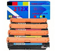 Compatible avec W2120X W2121X W2123X W2122X Toner Pack 4 Couleurs Environ 13 000/10 000 Pages avec Puce pour HP Color LaserJet Enterprise MFP M578c M578dn M578f M554dn M555dn M555x