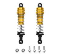 Compatible avec WLtoys 144001 1/14 RC pour Buggy Voiture Pièces De Rechange Et Accessoires 2 Pièces en Aluminium Alliage Amortisseur Amortisseurs RC(Yellow)