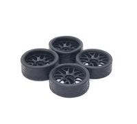 Compatible avec Wltoys 284131 K969 K979 K989 P929 pour Kyosho pour Mini-z 1:28 RC, Pièces De Voiture 26mm pour Pneu De Course, Jante en Métal Roue Voiture RC(Black)