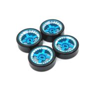 Compatible avec Wltoys 284131 K969 K979 K989 pour Kyosho pour Mini-z 1/28 RC, Pièces De Voiture, Pneu À Dérive en Plastique Dur De 27mm, Jante en Métal Roue Voiture RC(Blue)