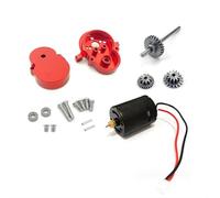 Compatible avec WPL D12 D42 1/10 Pièces Et Accessoires pour Voiture Radiocommandée, Boîte De Vitesses en Métal avec Moteur 370, Engrenage en Acier Rouge Pièces Mise RC