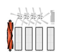 Compatible avec XiaoMi Dreame Bot W10 Robot aspirateur et vadrouille autonettoyant Brosse principale/latérale Filtre HEPA Tampon de vadrouille Boîte à poussière Pièces d'aspirateur(Red)