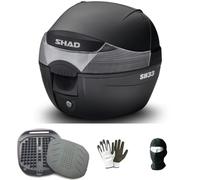 Compatible avec Y AMAHA N-Max 125 Valise Top Case Compatible avec SHAD 34 LT+Plaque Uniquement pour Porte-Bagages À Base Plate Moto ET Scooter,pour Tous Les Casques