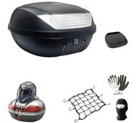 Compatible avec Y AMAHA TDM 850 Valise Top Case 52 LT Noir + Plaque+POIGNÉE pour Moto-Scooter Porte-Bagages pour 2 Casques INTÉGRAUX UNIVERSELS SIFAM-Jet-MODULAIRES
