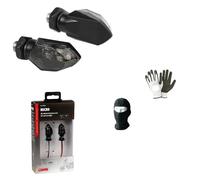 COMPATIBLE AVEC YAMAHA WR 125 X PAIRE DE FREQUCE à LED POUR MOTO HOMOLOGUÉES LAMPE INDICATEUR DE DIRECTION 12 V NOIR AVEC LENTE FUMÉ 35 X 18 MM