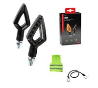 Compatible avec Yamaha XT 1200 Z Super Tenere ABS Paire de flèches pour moto à LED 12 V Indicateurs de directions homologuées noires avec lentille fumée lumière orange 75 x 36 cm
