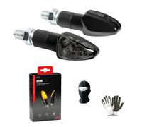 Compatible avec Yamaha YZF R125 Paire de clignotants à LED 12 V universel pour moto lampe 90101 indicateur de direction noir homologué E13 lumière orange