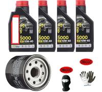 Compatible avec ZONTES 703F Adventure Service Complet Moteur Moto-Entretien VIDANGE Huile/LUBRIFIANT 5000 10W40 4 Temps avec Technologie HC-Tech + Filtre À Huile DIY