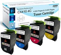 Compatible Cartouche de Toner pour Lexmark CX410de CX410dte CX410e CX510de CX510dthe CX510dhe Imprimante Haut Rendement 4000 & 3000 Pages 80C2HK0 80C2HC0 80C2HM0 80C2HY0 ( BK/C/Y/M