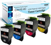 Compatible Cartouche De Toner Pour Lexmark Cx410De Cx410Dte Cx410E Cx510De Cx510Dthe Cx510Dhe Imprimante Haut Rendement 4000 & 3000 Pages 80C2 0 80C2Hc0 80C2Hm0 80C2Hy0 ( Bk/C/Y/M