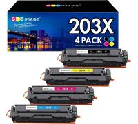 Compatible Cartouche de Toner Remplacement pour HP 203X 203A CF540X CF540A pour Color Laserjet Pro MFP M281fdw M254dw MFP M281fdn MFP M280nw M254nw (Noir Cyan Magenta Jaune, 4-Pack)