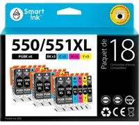 Compatible Cartouche D'Encre De Remplacement Pour Canon Pgi 550 Xl 550Xl Cli 551 Xl 551Xl 18Pack(6 Pgbk & 3 Bk/C/M/Y) Pour Pixma Mg5450 Mx725 Mx925 Mg6450 Mg5550 Ix6850 Mg5650 Ip72[ENC944051]