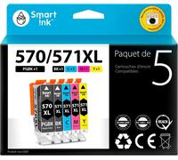 Compatible Cartouche d'encre de Remplacement pour Canon PGI 570 XL 570XL CLI 571 XL 571XL 5 Pack(PGBK & BK/C/M/Y) pour PIXMA MG5750 5751 6850 6853 TS5050 5055 6050 6052 5752 6851 5053 6051