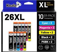 Compatible Cartouche D'Encre Replacement Pour Epson 26 Xl 26Xl Multipack Pour Expression Premium Xp-600 Xp-620 Xp-510 Xp-520 Xp-820 Xp-810 Xp-800 Xp-605 Xp-615 Xp-700 Xp-720 (2Bk/2[ENC942296]