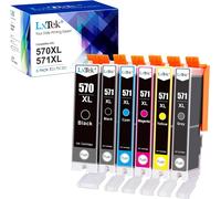 Compatible Cartouches d'encre Remplacement pour Canon 570XL 571XL pour Pixma MG7700 MG7750 MG7751 MG7752 MG7753 TS8050 TS8051 TS8052 TS8053 TS9050 (PGBK Noir Cyan Magenta Jaune Gris, 6-Pack)