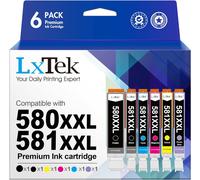 Compatible Cartouches d'encre Remplacement pour Canon 580 581 PGI-580 CLI-581 XXL pour Pixma TS8150 TS8151 TS8152 TS8250 TS8251 TS8252 TS9150 (PGBK Noir Cyan Magenta Jaune Photo Bleu, 6-Pack)