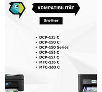 Compatible Cartouches Que Remplacement pour brother LC-970 DCP-135 C MFC-235/C