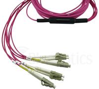 Compatible Dell EMC CBL-MPO12-4LC-OM4-2M BlueOptics Câble de brassage fibre optique, MPO/UPC, 4xDuplex LC/UPC, 2 mètres, multimode G50/125µm, OM4, perte d'insertion MPO : inférieure à 0.3dB, perte d'i