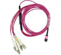 Compatible Dell EMC CBL-MPO12-4LC-OM4-3M BlueOptics Câble de brassage fibre optique, MPO/UPC, 4xDuplex LC/UPC, 3 mètres, multimode G50/125µm, OM4, perte d'insertion MPO : inférieure à 0.3dB, perte d'i