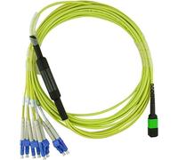 Compatible Dell EMC CBL-MPO12-4LC-SMF-2M Câble de brassage fibre optique BlueOptics, MPO/UPC, 4xDuplex LC/UPC, 2 mètres, monomode E9/125µm, G.657.A1, perte d'insertion MPO : inférieure à 0.3dB, perte