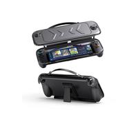 compatible Étui de protection intégral pour Nintendo Switch 2 : base en TPU + coque en ABS avec support intégré et poignée de transport (noir)
