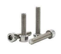 Compatible For 100pcs M1.6 M2 M3 M4 M5 M6 M8 DIN912 A2-70 304 Stainless Steel Hexagon Hex Socket No Knurled Cap Head Screw(3mm,M1.6 (100pcs))