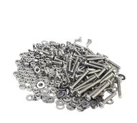 Compatible for 320/640 pièces M3 vis en acier inoxydable à six pans creux jeu d'écrous de boulons Kit d'assortiment rondelles tête plate ronde(320PCS (1 Box))