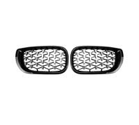 Compatible for BMW Série 3 E46 318i 320i 325i 4 portes 2002-2005 Grilles de rein avant de voiture Grille de diamant Grille de course Grilles de style ABS de voiture(Black and Silver)